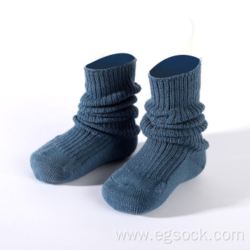 Organic wool kids socks rib